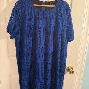 Eloquii Royal Blue Textured Dress
